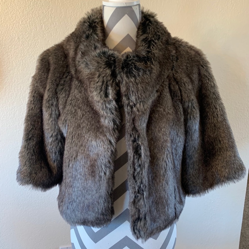 Eliza J Faux Fur Cape